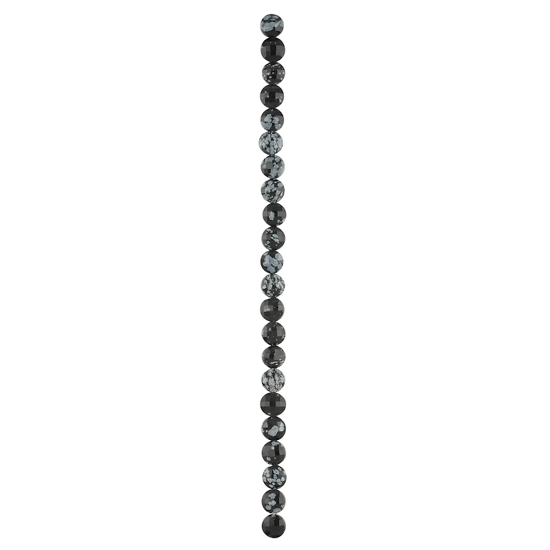 Black Snowflake Jasper Faceted Coin Beads, 8mm by Bead Landing™