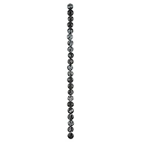 Black Snowflake Jasper Faceted Coin Beads, 8mm by Bead Landing™
