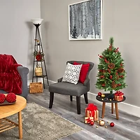 3ft. Pre-Lit Norway Mixed Pine Artificial Christmas Tree, Clear LED Lights