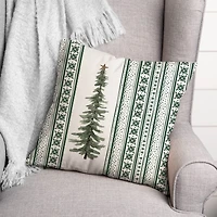 Green Christmas Tree Throw Pillow