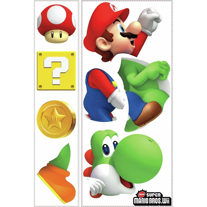 RoomMates Nintendo Yoshi & Mario Peel & Stick Giant Decal
