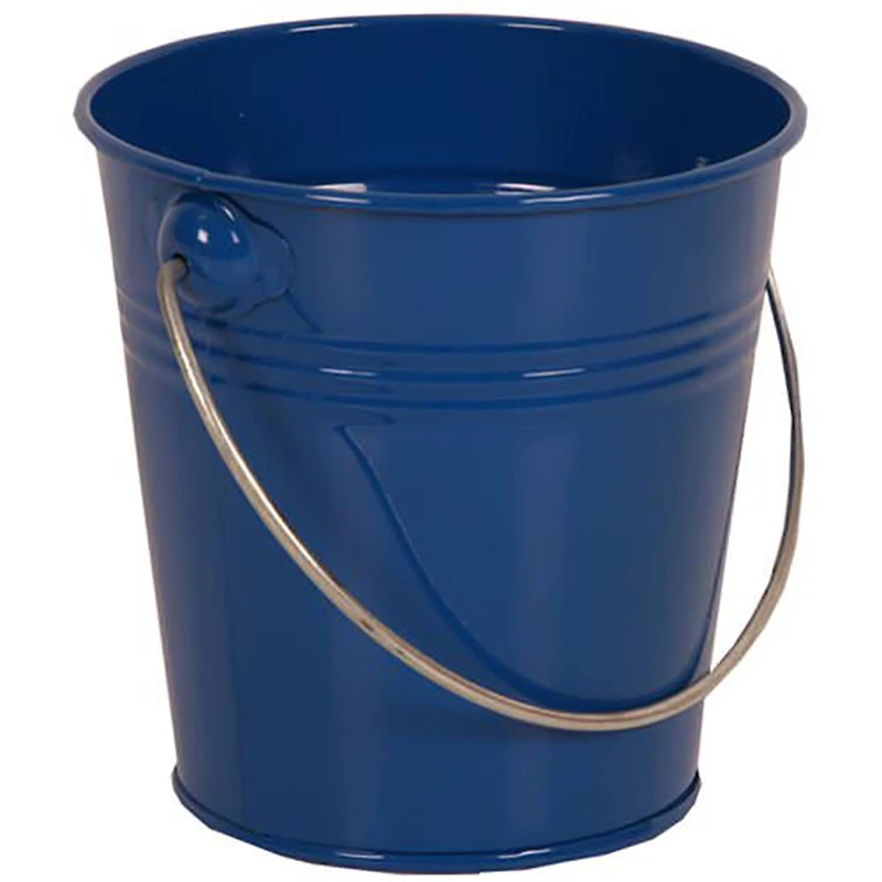 JAM Paper Mini Solid Blue Metal Pail Bucket, 36ct.