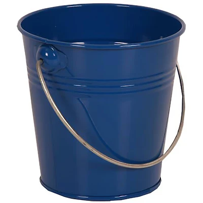JAM Paper Mini Solid Blue Metal Pail Bucket, 36ct.