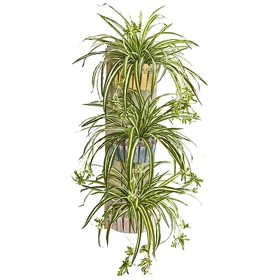 3.5ft. Spider Plant in Three-Tiered Wall Planter