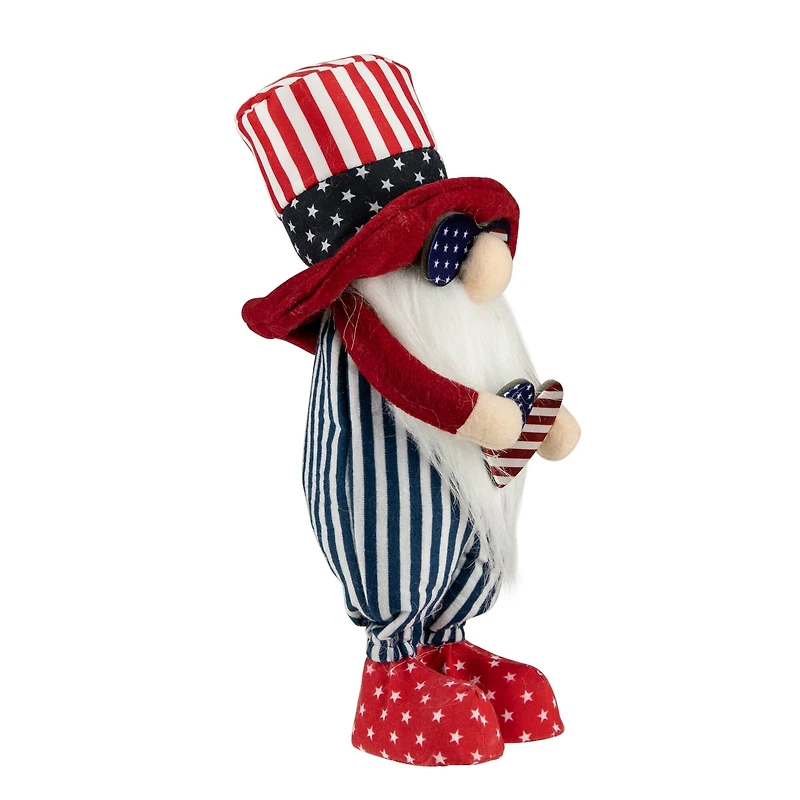 12.2" Patriotic Heart 4th of July Americana Gnome