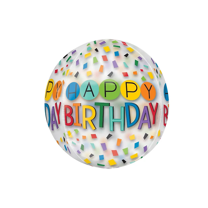 Orbz® XL™ 16" Happy Birthday Rainbow Foil Balloon