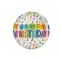 Orbz® XL™ 16" Happy Birthday Rainbow Foil Balloon