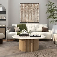 10" White Marble 3 Link Chain Sculpture Décor