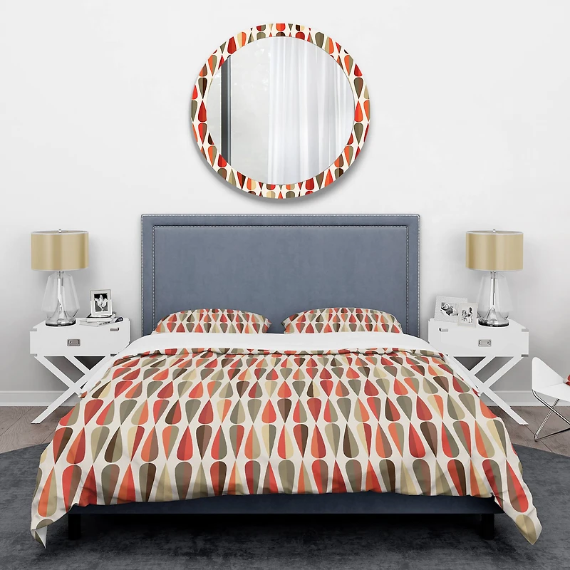 Designart 'Retro Abstract Drops IV' Mid-Century Duvet Cover Set