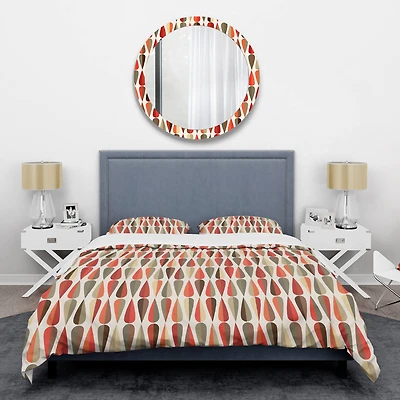 Designart 'Retro Abstract Drops IV' Mid-Century Duvet Cover Set