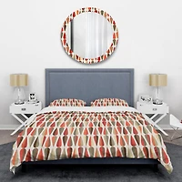 Designart 'Retro Abstract Drops IV' Mid-Century Duvet Cover Set