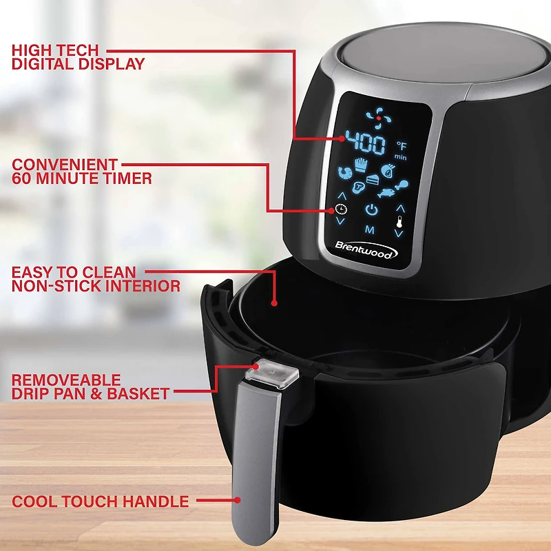 Brentwood 4-qt. 1400 Watt Electric Digital Air Fryer