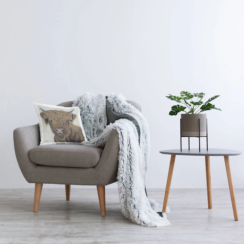 Stupell Industries Brown Farm Cattle Calf Rural Animal Throw Pillow, 18" x 18"