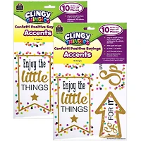 Teacher Created Resources® Clingy Thingies® Confetti Positive Sayings Accents, 2 Packs of 10