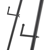 53.5" Black Metal Slim Foldable 2-Tier Easel with Wrapped Rattan Accents