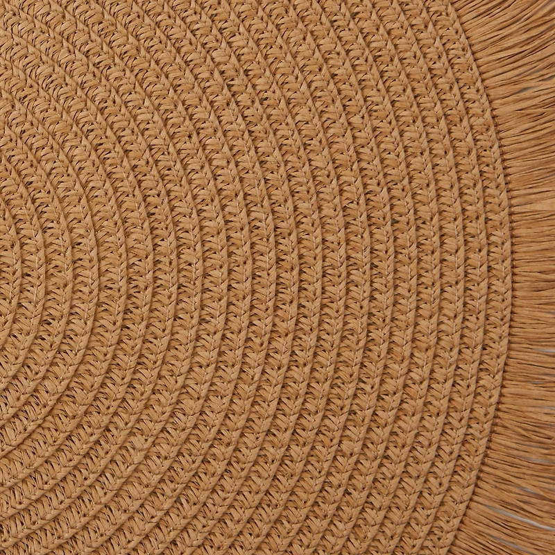 DII® 15" Round Natural Fringe Woven Placemat Set, 6ct.