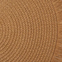 DII® 15" Round Natural Fringe Woven Placemat Set, 6ct.