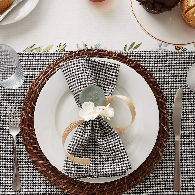 DII® Black & Semi Bleached Gingham Cloth Dinner Napkins, 6ct.