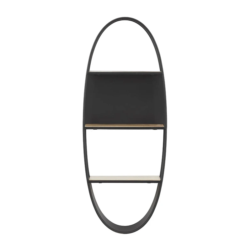 40" Black Contemporary Metal Wall Shelf