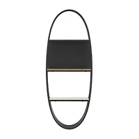 40" Black Contemporary Metal Wall Shelf