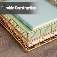 Mind Reader Document Organizer, Desktop Organizer, File Storage, Modern, Office, Metal, Gold