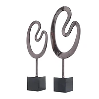 CosmoLiving by Cosmopolitan Black Marble Contemporary Sculpture, 24" x 21"