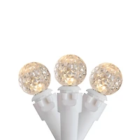 50ct. Warm White LED G12 Berry Mini Christmas String Lights with White Wire
