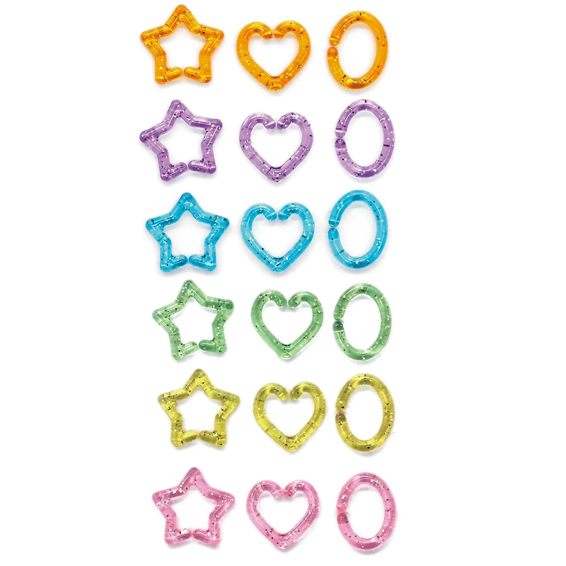 Glitter Pastel Mixed Shape Chain Links by Creatology™