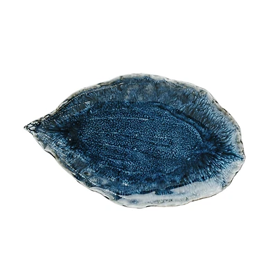 Hello Honey® 10" Blue Azure Leaf Stoneware Plate