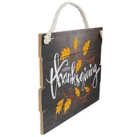 15" Wooden Happy Thanksgiving Hanging Wall Sign
