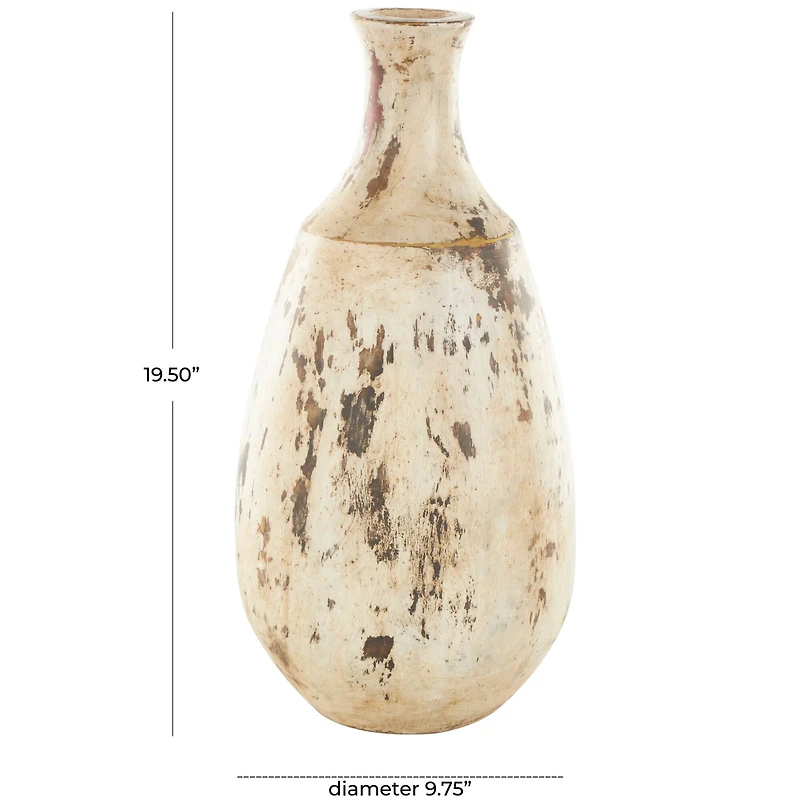 Brown Ceramic Antique Style Distressed Vase