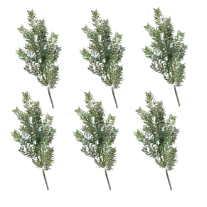 30" Snowy Pine Leaf Sprays, 6ct.