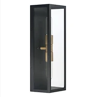 Hello Honey® Lloyd Matte Black Modern Minimalist Metal & Glass Wall Mounted Outdoor Light