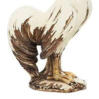 15" White Rooster Garden Sculpture