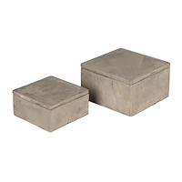 Hello Honey® Gray Contemporary Cement Boxes with Lids