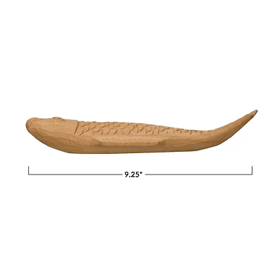 Hello Honey® 9" Natural Hand Carved Wooden Fish Decoration
