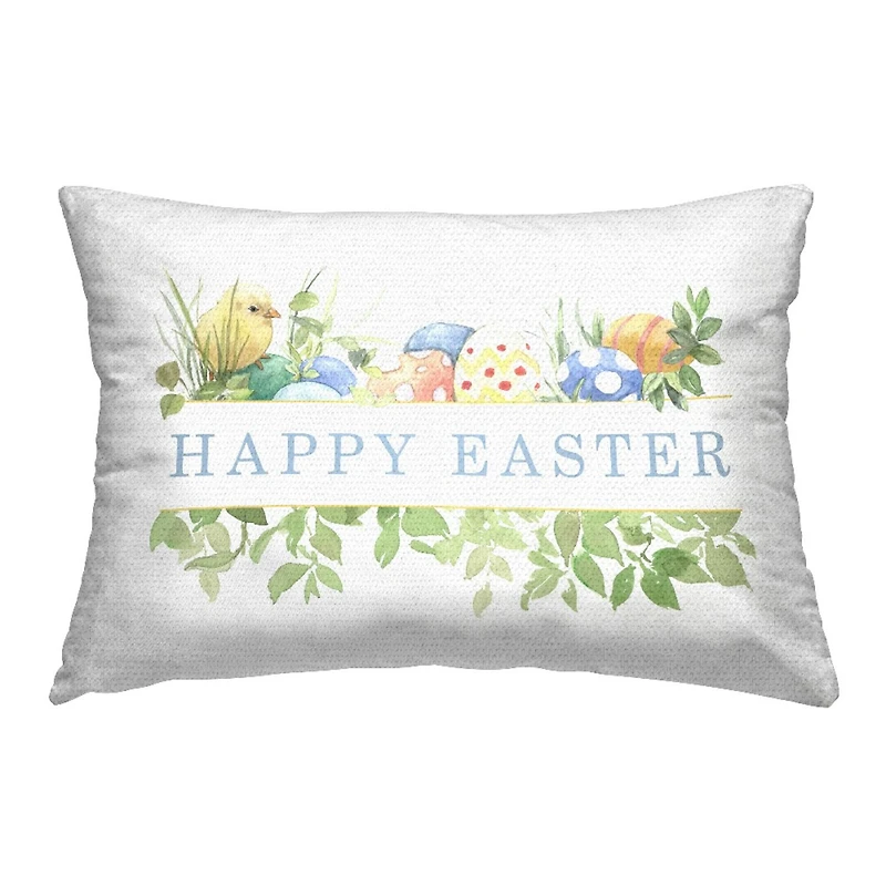 Stupell Industries Floral Happy Easter Outdoor Printed Pillow
