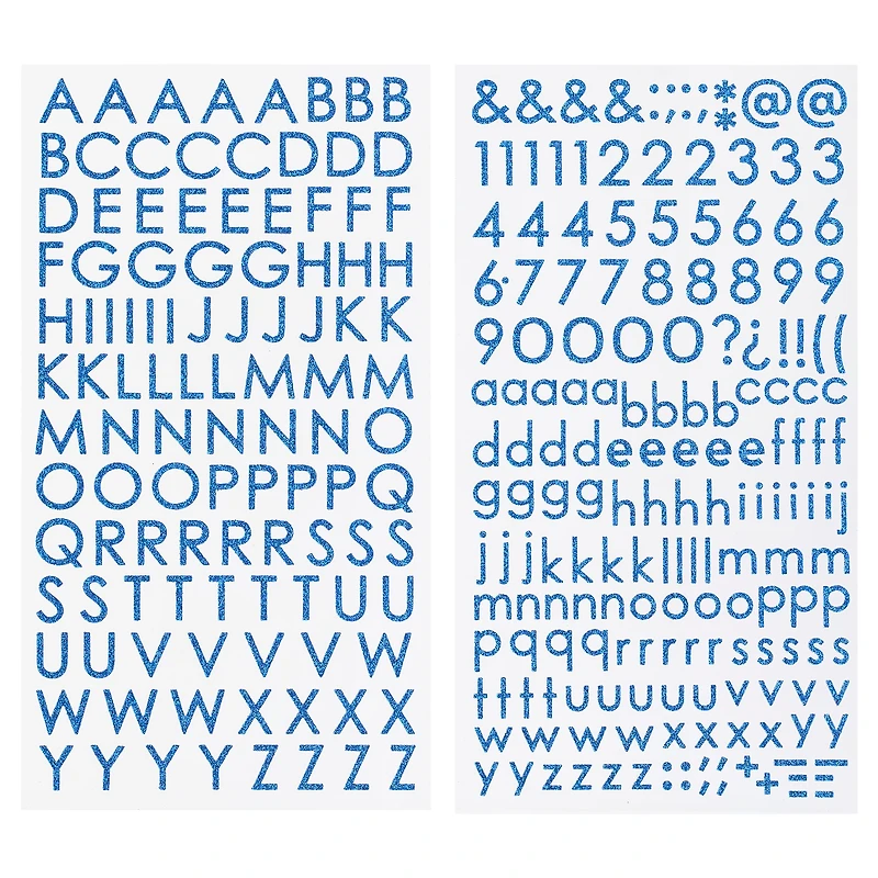 12 Pack: Glitter Block Alphabet Stickers by Recollections