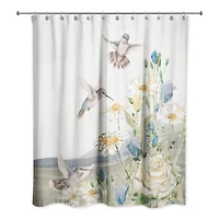 Hummingbirds with Flowers 71" x 74" Shower Curtain