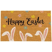 18" x 30" Natural Coir Happy Easter Bunny Ears Doormat 