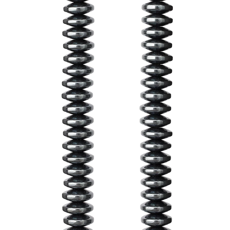 Rondelle Hematite Stone Beads, 8mm by Bead Landing™