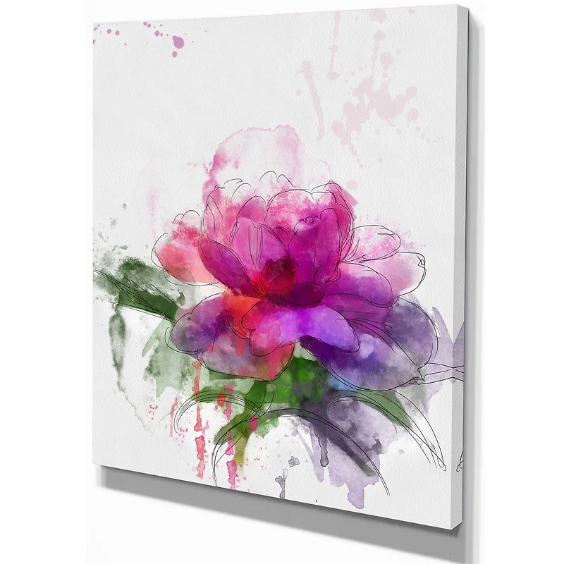Designart - Purple Peony Sketch