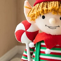 Glitzhome® 39" Telescopic Christmas Elf Boy Standing Décor