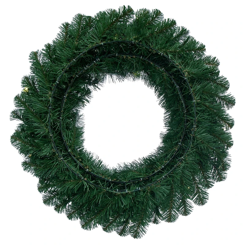 30" Oregon Fir Christmas Wreath, Warm White LED Lights