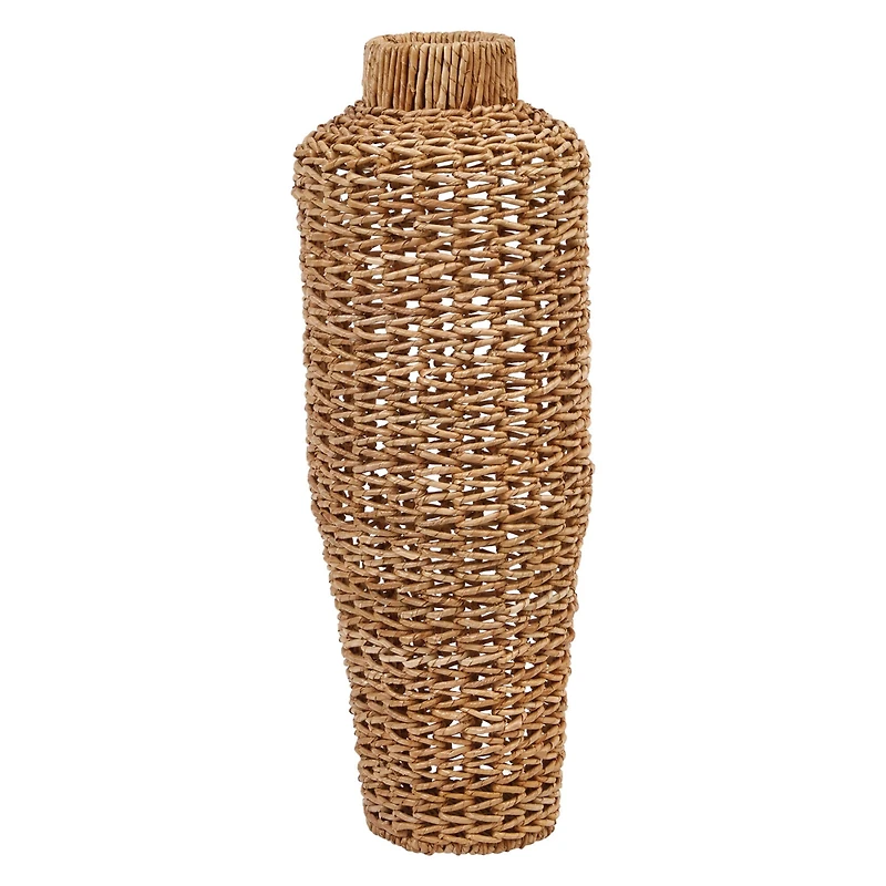 Hello Honey® 30" Handwoven Water Hyacinth & Rattan Floor Vase