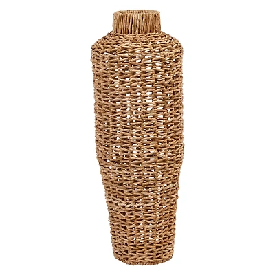 Hello Honey® 30" Handwoven Water Hyacinth & Rattan Floor Vase