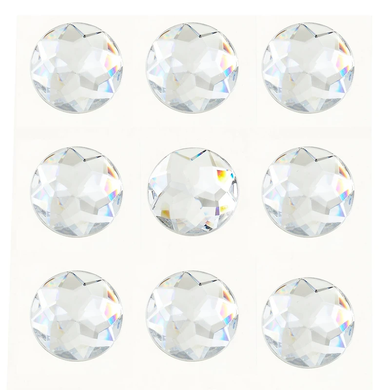 12 Packs: 9 ct. (108 total) Clear Round Rhinestone Stickers by Recollections™