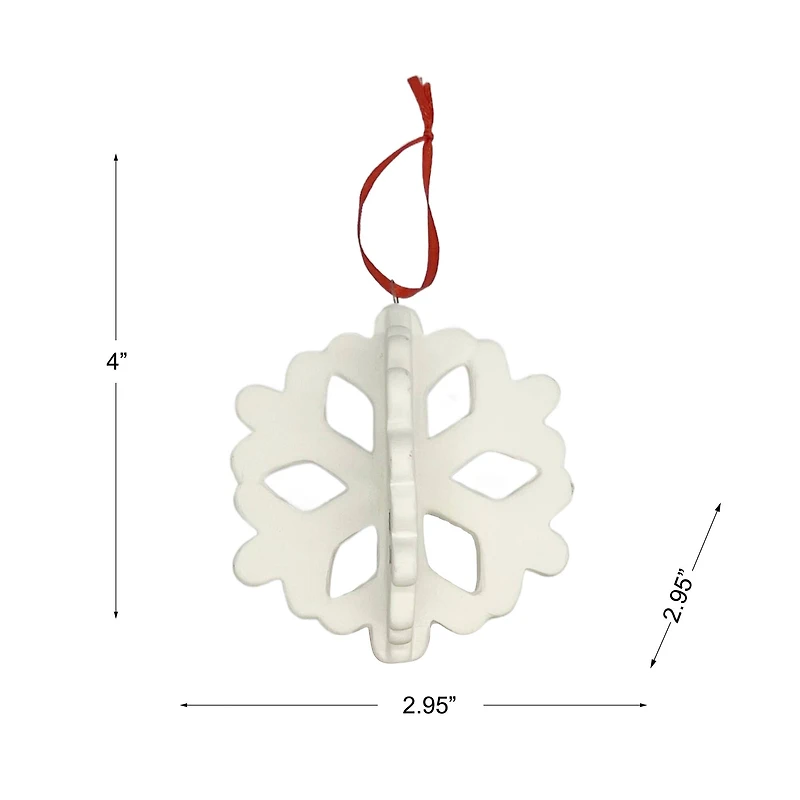 4" DIY Ceramic Slatted Snowflake Ornament by Make Market®