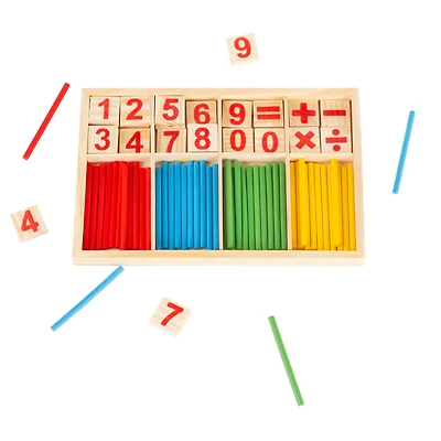 Toy Time Math Manipulatives Number Tiles & Colorful Sticks