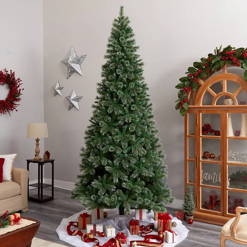 10ft. Unlit Wisconsin Slim Snow Tip Pine Artificial Christmas Tree
